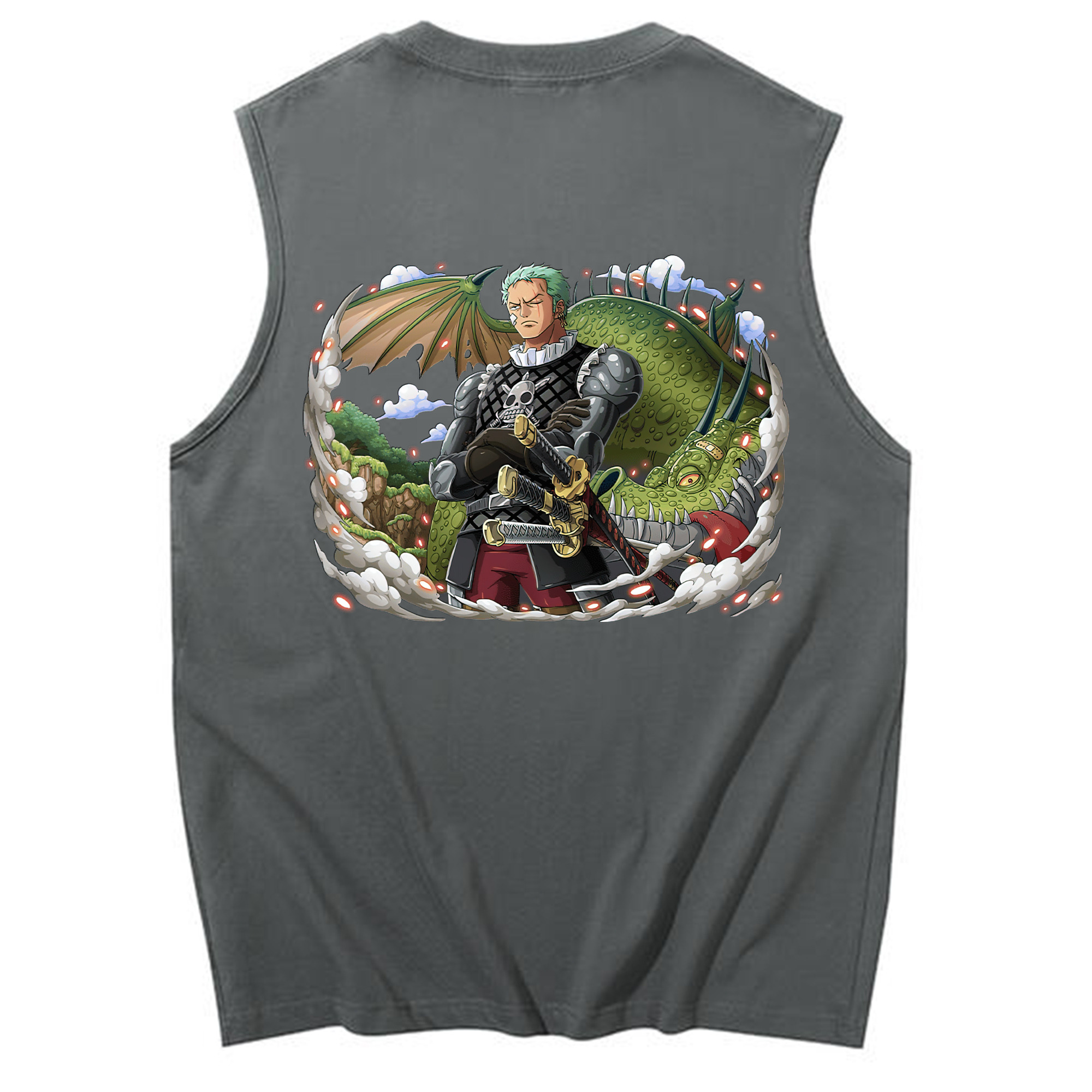 ワンピース ロロノア・ゾロ ONE PIECE Roronoa Zoro コットン100％タンクトップ（背面プリント）
